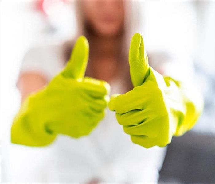 yellow gloves thumbs up